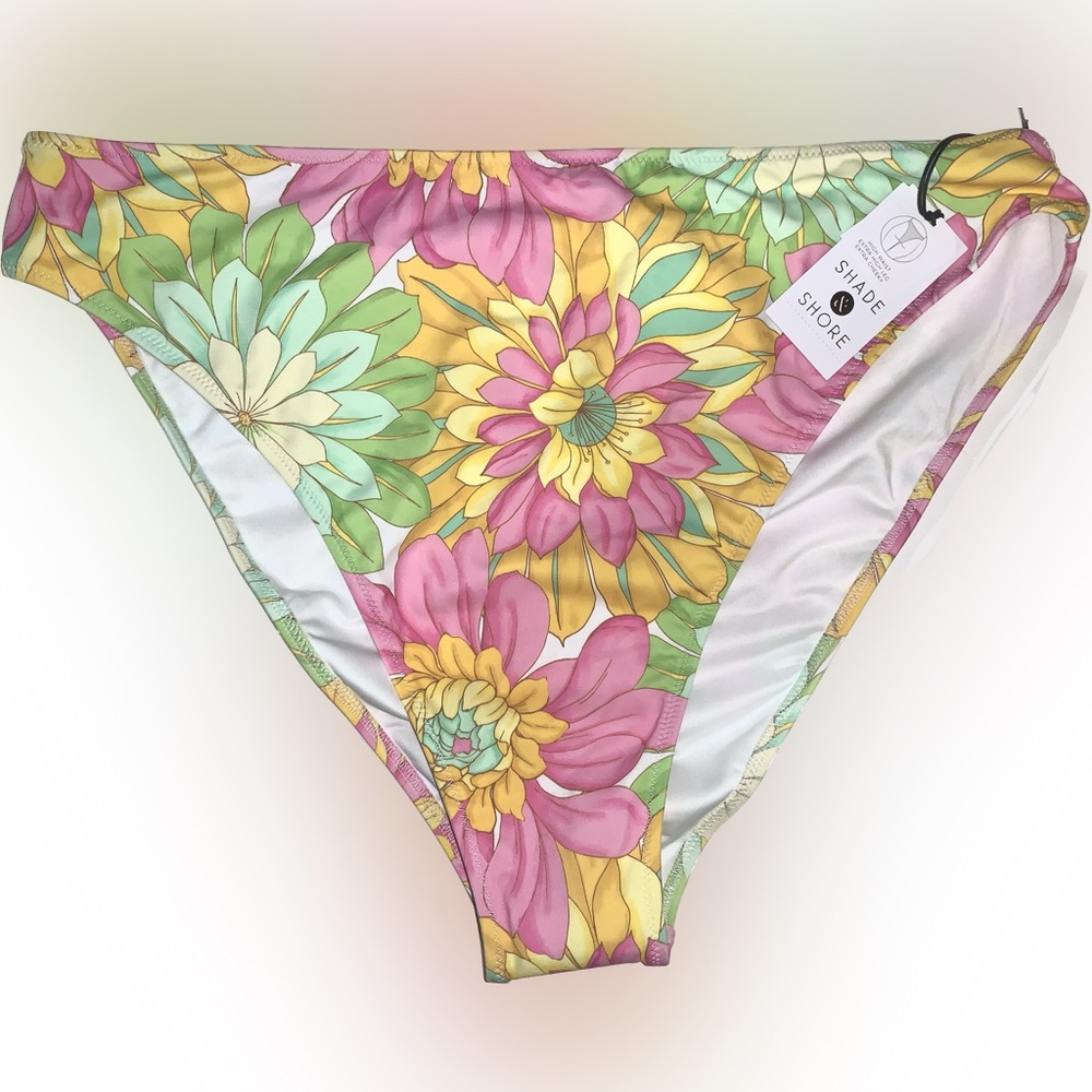 NEW Women’s Cheeky Bikini Bottom Shade & Shore Bright Floral Size XL (16-18)